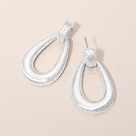 Hammered Metal Teardrop Door knocker Earrings