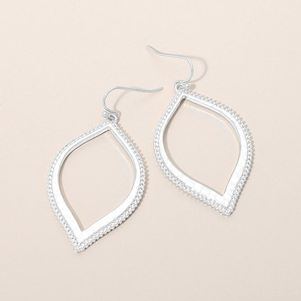 Textured Metal Open Frame Earrings