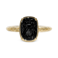 Sterling Silver Mini Black Elongated Cushion Ring