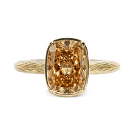 Sterling Silver Mini Champagne Elongated Cushion Ring