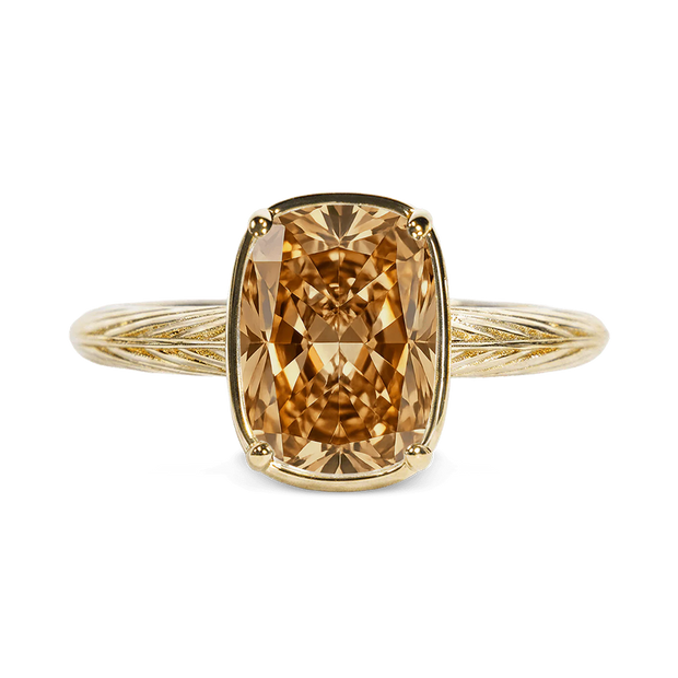 Sterling Silver Mini Champagne Elongated Cushion Ring