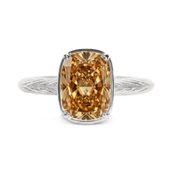 Sterling Silver Mini Champagne Elongated Cushion Ring