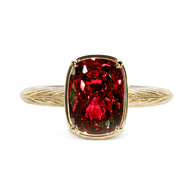 Sterling Silver Mini Garnet Elongated Cushion Ring