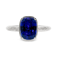 Sterling Silver Mini Sapphire Cushion Ring