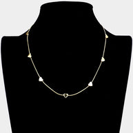 Metal Heart Station Necklace