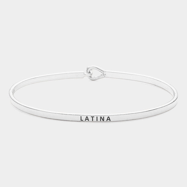 "Latina" Thin Brass Metal Hook Bracelet