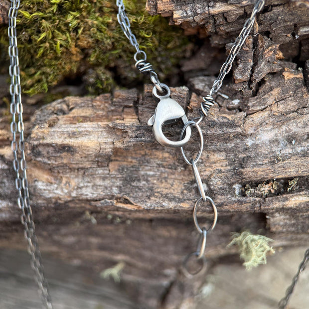 Sterling Silver Return Necklace | Oxidized Minimal Pendant | Mend Essentials | Handmade in Durango Colorado