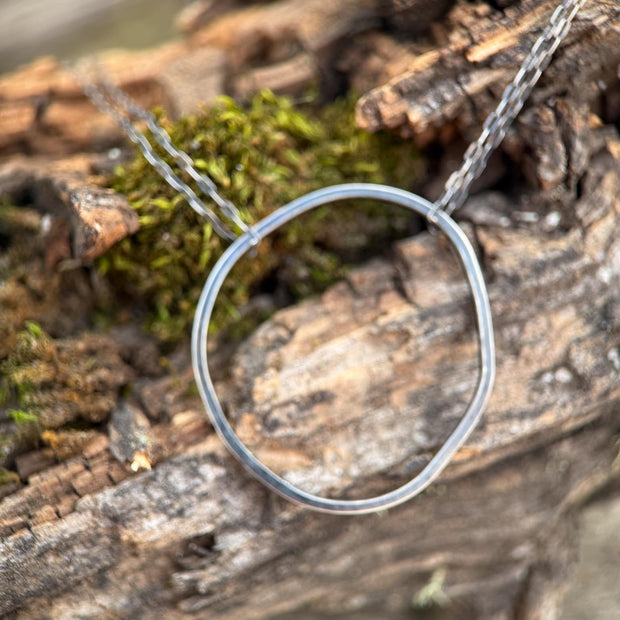 Sterling Silver Return Necklace | Oxidized Minimal Pendant | Mend Essentials | Handmade in Durango Colorado