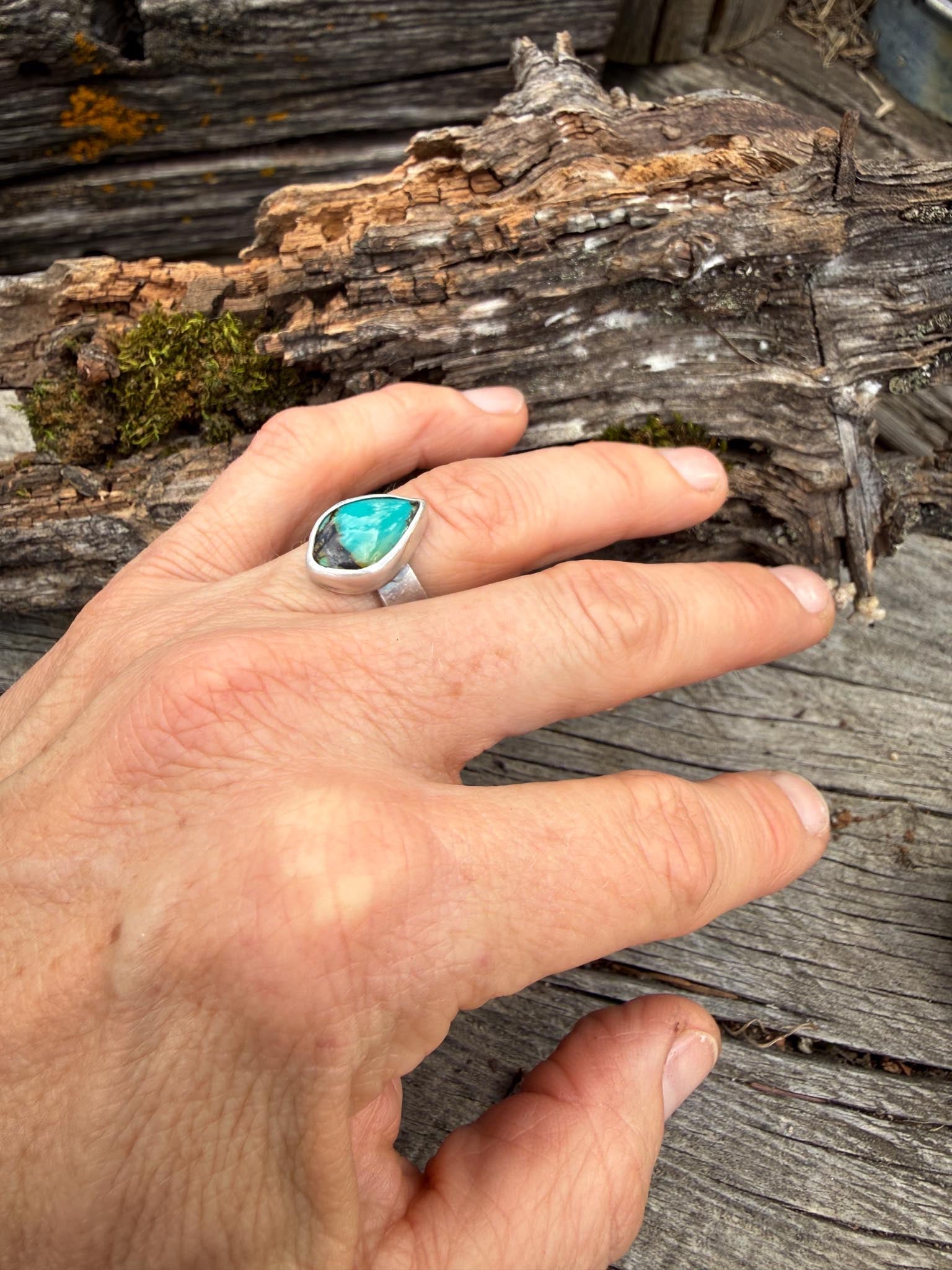 Hubei Turquoise Teardrop Ring | Size 6.5
