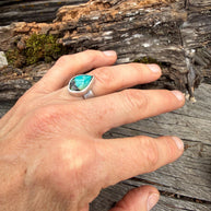 Hubei Turquoise Teardrop Ring | Size 6.5