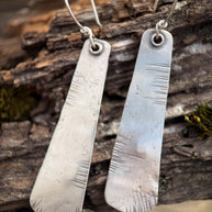 Sterling Silver Tapered Earrings | Longevity Rustic