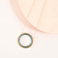 London Blue Quartz Halo Necklace