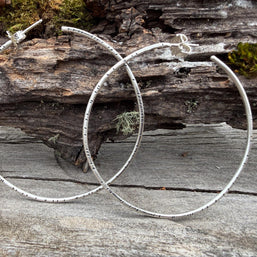 Trace Hoops | Sterling Silver