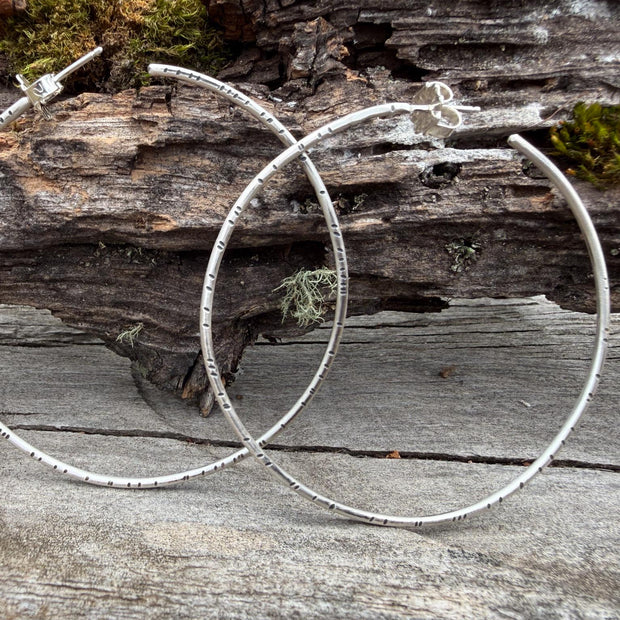 Trace Hoops | Sterling Silver