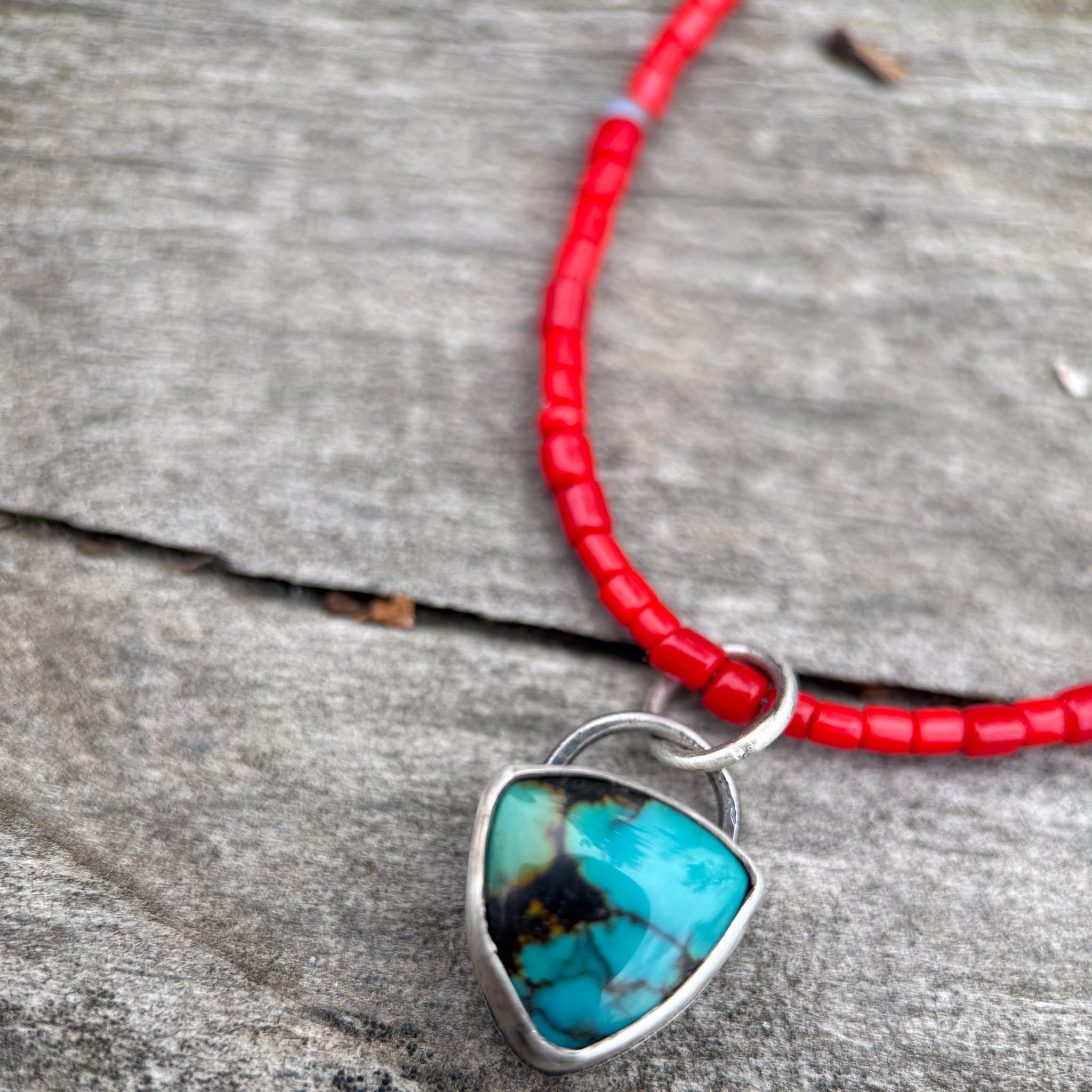 Carry Necklace | African Trade + Sterling Silver + Hubei Turquoise