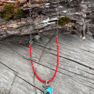 Carry Necklace | African Trade + Sterling Silver + Hubei Turquoise