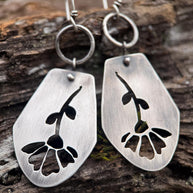 Echinacea Drop Earrings | Sterling Silver