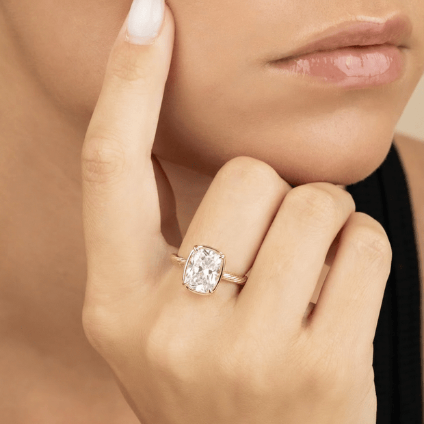 Sterling Silver Mini Elongated Cushion Ring