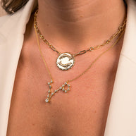 'When Stars Align' Constellation Necklace & Bold Link Zodiac Necklace Set