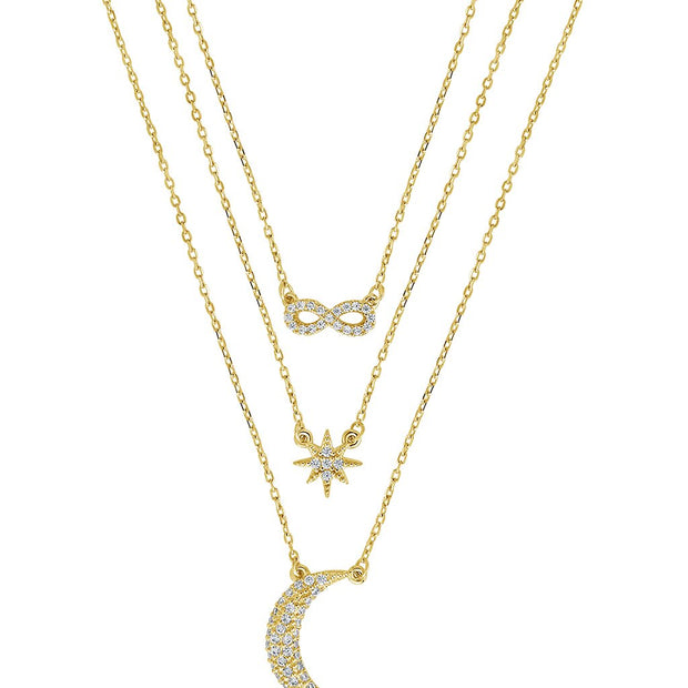CZ Celestial Infinity Necklace