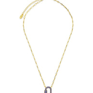 Pave CZ Carabiner Lock Necklace