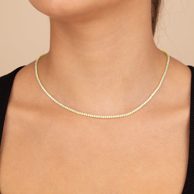 Bezel CZ Tennis Necklace