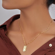 CZ Constellation Dog Tag Pendant Necklace