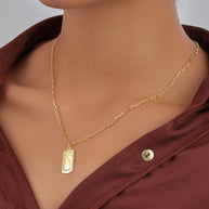 CZ Constellation Dog Tag Pendant Necklace