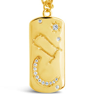 CZ Constellation Dog Tag Pendant Necklace