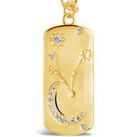 CZ Constellation Dog Tag Pendant Necklace