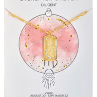 CZ Constellation Dog Tag Pendant Necklace