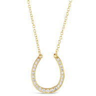 CZ Horseshoe Pendant Necklace