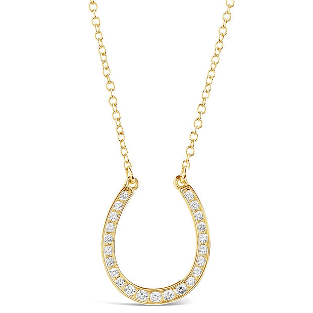 CZ Horseshoe Pendant Necklace