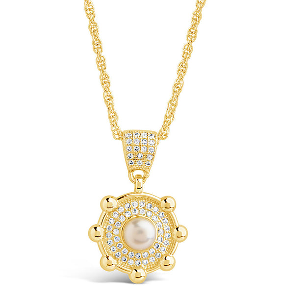 Etta CZ & Pearl Pendant Necklace