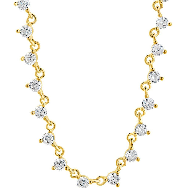 Brigid Staggered CZ Tennis Necklace