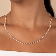 Brigid Staggered CZ Tennis Necklace