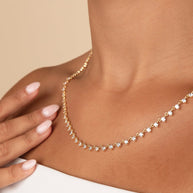 Brigid Staggered CZ Tennis Necklace