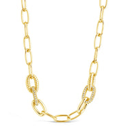 Samar CZ-Encrusted Chain Link Necklace