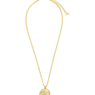 Mahana CZ Evil Eye Disk Necklace