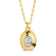 Betsy Oval CZ Pendant Necklace
