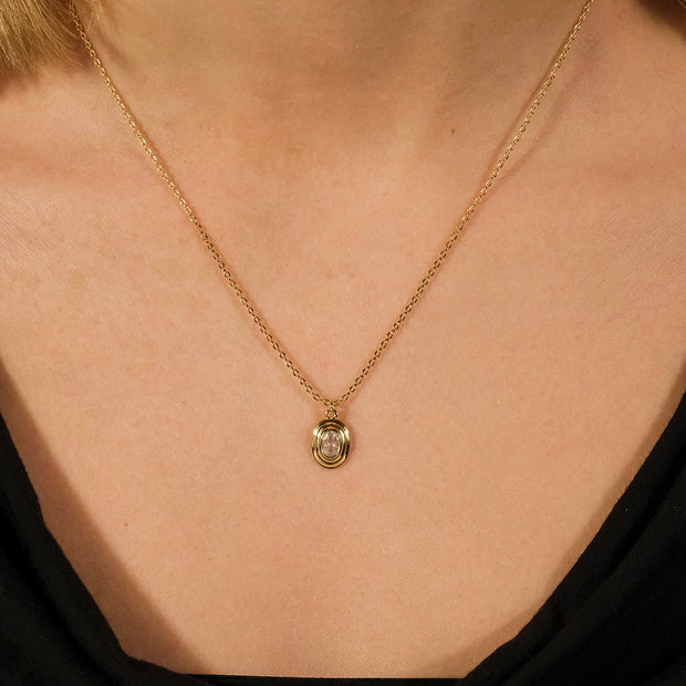 Betsy Oval CZ Pendant Necklace