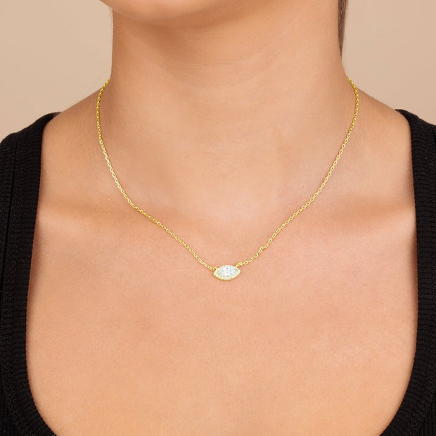 Jamie CZ Evil Eye Pendant Necklace