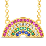 Rainbow CZ Pendant Necklace