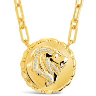 Bold CZ Zodiac Link Pendant Necklace