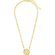 Bold CZ Zodiac Link Pendant Necklace