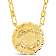 Bold CZ Zodiac Link Pendant Necklace