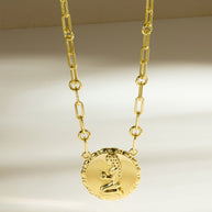 Bold CZ Zodiac Link Pendant Necklace