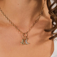 Kelsea CZ Boot & Moon Pendant Charm Necklace