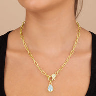 Tay Moonstone Charm & Chain Necklace