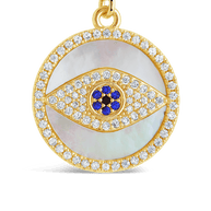 CZ & Mother of Pearl Evil Eye Pendant Necklace